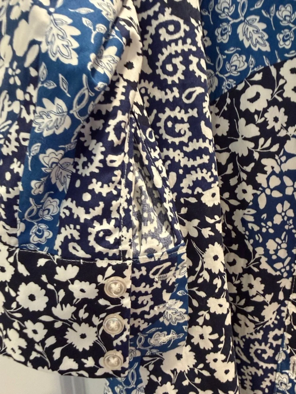Maeve Blue and White Floral Duster - Picture 3 of 4